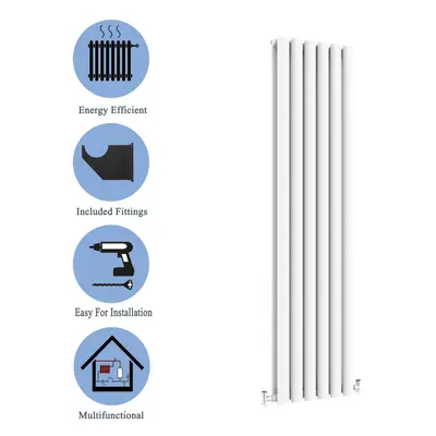 (Double, 1800x354mm) White Single/Double Oval Column Radiator