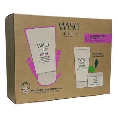 Shiseido Waso Invisible Pore Care Gift Set: Moisturiser 15ml - Cleanser 30ml - Scrub Mask 80ml