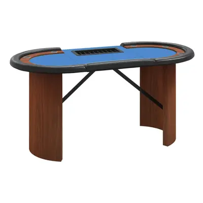 (blue) vidaXL 10-Player Poker Table with Chip Tray Gaming Poker Table Blue/Green