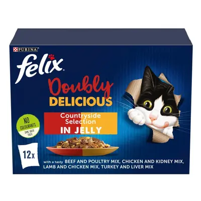 Felix Doubly Delicious Countryside Selection in Jelly12x100g(Packof 4)