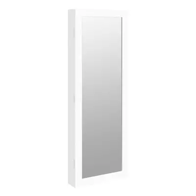 (white, 37.5 x x cm) vidaXL Mirror Jewellery Cabinet Jewelry Armoire Mirror Organiser Wall Mount