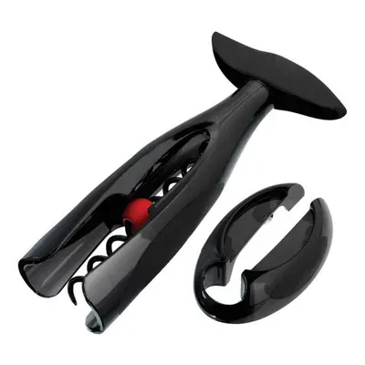 Wine Accessories Corkscrew Gift Set with Corkscrew and Foil Cutter, Table Model GS-200, Black