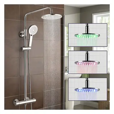 Niki Slim LED Over Head Rainfall Shower Thermostatic Control with Hand Held