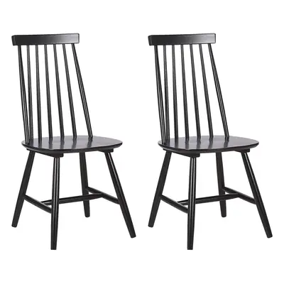 Set of Dining Chairs BURBANK Wood Black