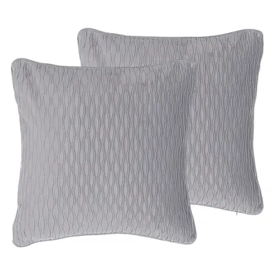 Set of Cushions Solid MOTARI Boucle x cm Grey