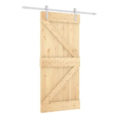 vidaXL Sliding Door Barn Door with Hardware Set Interior Door Solid Wood Pine