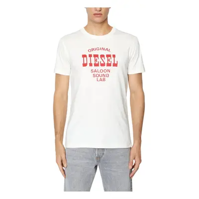 (Off White, S) DIESEL T DIEGOR E12 Mens T Shirt Crew Neck Short Sleeve Casual Summer Cotton Tee