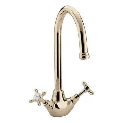 Bristan Easyfit Dual Lever Mixer Tap Gold Kitchen Timeless Ceramic Base