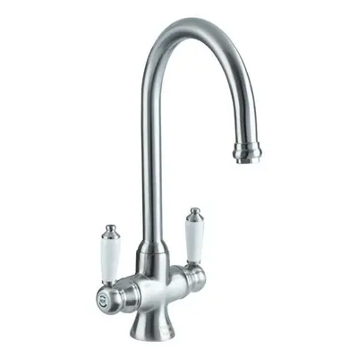 Bristan Renaissance Monobloc Kitchen Sink Mixer Tap Double Lever Brushed Nickel