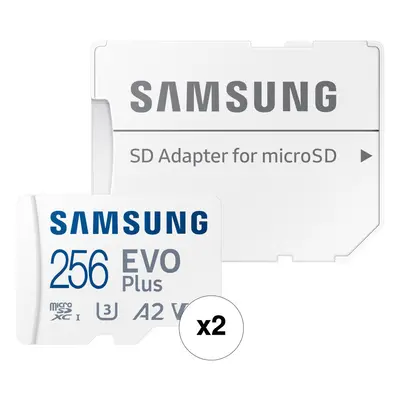 Samsung 256GB EVO Plus UHS-I microSDXC Memory Card with SD Adapter (2-Pack)