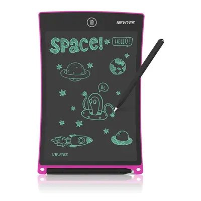 (Pink) 8.5-Inch Writing Board Monochrome Screen Tablet Drawing Handwriting Pad Message Kids Educ