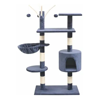 vidaXL Cat Tree with Sisal Scratching Posts cm Dark Blue Play Tower House