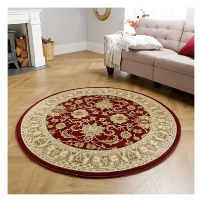 (KENDRA 45M Red, 150x150cm : Circle) Luxury Traditional Rugs Small Extra Large Hallway Runners R