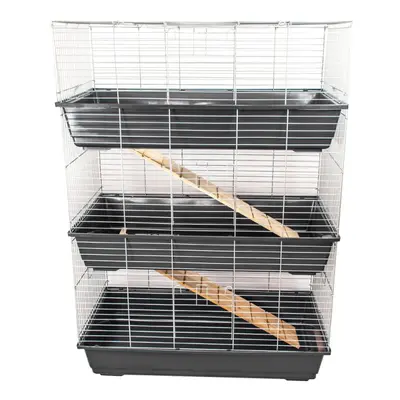 KCT Triple Level Indoor Rabbit Animal Bunny Run Pet Cage 100cm - Dark Grey