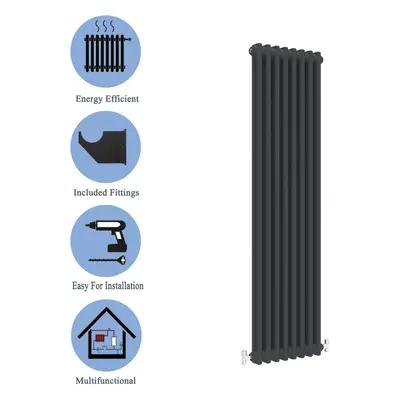 (Black, 1800*380mm) Cast Iron Style Radiators