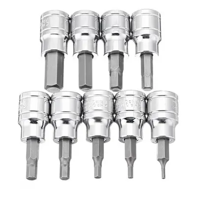 (#1:H2-H10 (9Pcs)) 3/8 Inch Drive Socket 10pcs T10-T55 Torx Socket 9pcs H2-H10 Socket Bit Set