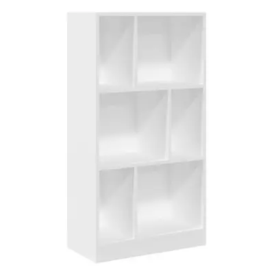 vidaXL Bookcase Bookshelf Book Rack Storage Cabinet White Engineered Wood