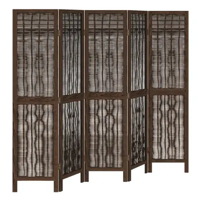 (40 x cm/ piece) vidaXL Room Divider Panel Room Privacy Screen Dark Brown Solid Wood Paulownia