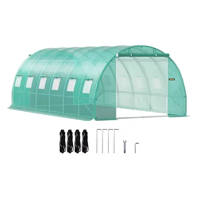 VEVOR Walk-in Tunnel Greenhouse Galvanized Frame & Waterproof Cover 20x10x7 ft