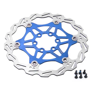 (Blue, 180mm) / 160MM Stainless Ultra Light 6pcs T25 Screws Floating Disc MTB Bike Brake Rator