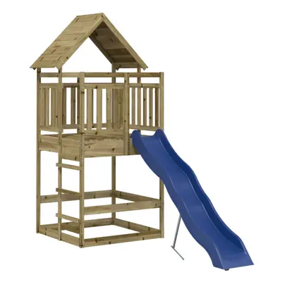 (solid impregnated pinewood) vidaXL Outdoor Playset Playhouse Play Tower Playground Set Solid Wo