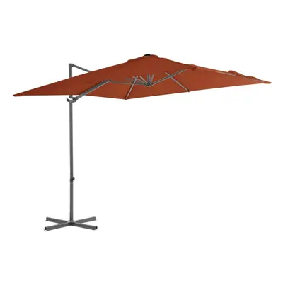 vidaXL Cantilever Garden Parasol with Steel Pole Outdoor Umbrella Terracotta