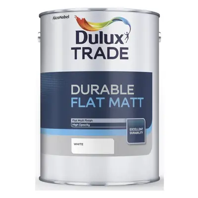 Dulux Trade Durable Flat Matt White 5L