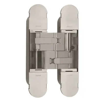 160 x 32mm Concealed Heavy Duty Hinge Fits Unrebated Doors Polished Nickel