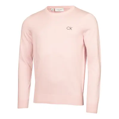 (XXL, Pink) Calvin Klein Mens Round Neck Tour Durable Soft Golf Sweater