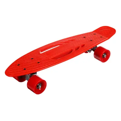 (Red) 22Inch Unisex Children Adults Skateboards Hollow Design Skate Board Deck Strong Pulley Whe