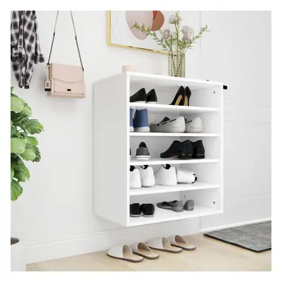 vidaXL Shoe Cabinet White Chipboard Household Shoe Storage Shelf Rack Set