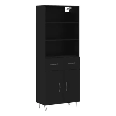 (black, doors drawers) vidaXL Highboard Sideboard Cupboard Side Cabinet Grey Sonoma Engineered W