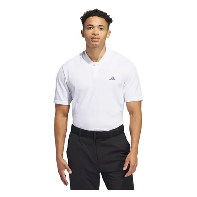 (L, White) adidas Golf Mens Ultimate Short Sleeved Wicking Collarless Polo Shirt