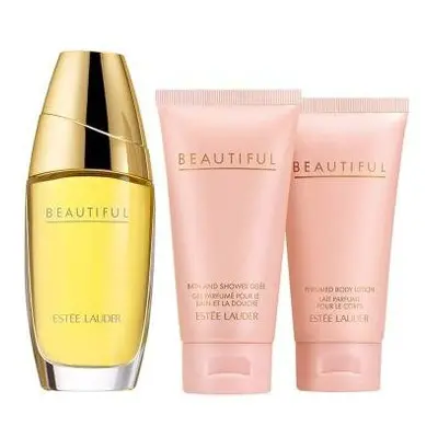 Beautiful Pcs Set: 2.5 Eau De Parfum Spray + 2.5 Perfumed Body Lotion + 2.5 Bath And Shower Gel 