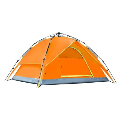 (Orange) People Double Layers Waterproof Breathable Automatic Tent with Bag