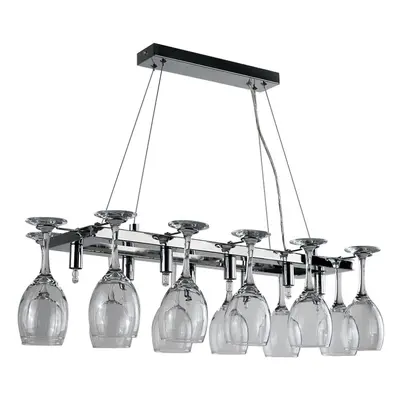 Elegant Designer Way Adjustable Polished Chrome Light with Wine Glass Holders - Complete with 3w