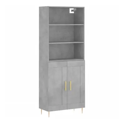 (concrete grey, wood doors) vidaXL Highboard Sideboard Cupboard Side Cabinet Grey Sonoma Enginee