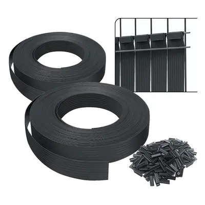 VOUNOT PVC Privacy Strips Garden Privacy Fence Screen 150m x 4.7cm with Clips, Black