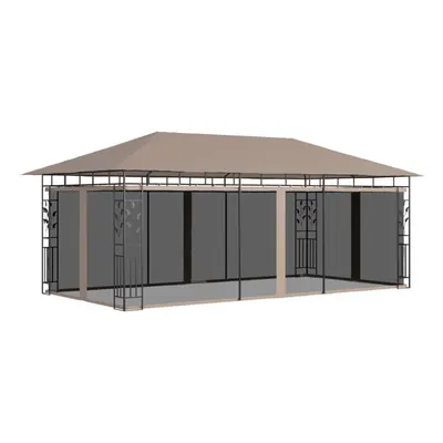 vidaXL Gazebo with Mosquito Net 6x3x2.73 m Taupe g/mÂ² Patio Canopy Shelter