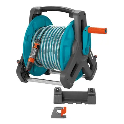 Gardena Classic wall-fixed Hose Reel Set: Mobile hose reel, wall-mountable to save space and can