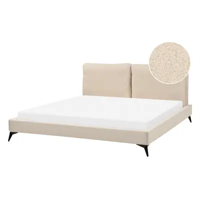 Bed MELLE x cm (EU Super King) Boucle Light Beige