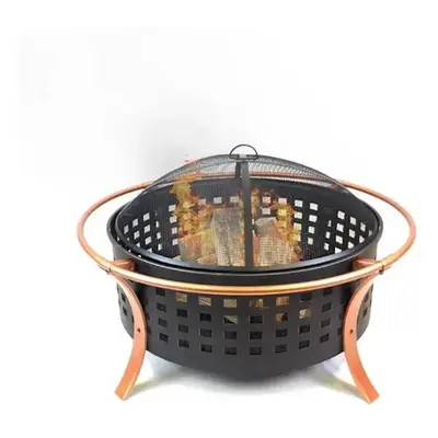 Oren Fire Pit Deluxe Deep Bowl Industrial Black Copper Rim 96cm x 63cm Outdoor