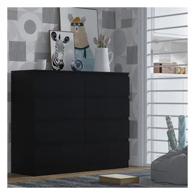 (Matt Black) Drawer Chest Of Drawers Bedroom Furniture