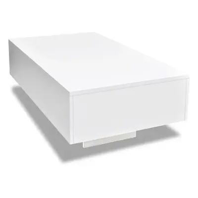 vidaXL Coffee Table High Gloss White 85x55x31cm Modern Living Room Furniture