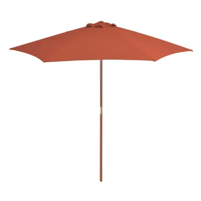 Outdoor Parasol with Wooden Pole cm Terracotta