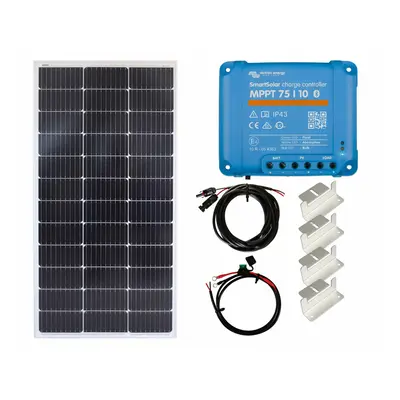 100w Mono Solar Panel Kit Battery Charging MPPT Controller Z Brackets with Mounting Brackets and