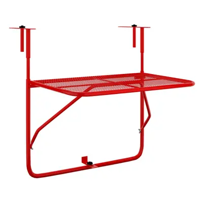 (red) vidaXL Balcony Table Steel Patio Folding Side Hanging Table Multi Colours