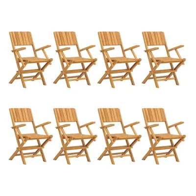 (8 pcs, with armrest) vidaXL Folding Garden Chairs Outdoor Chair Patio Wooden Chair Solid Wood T