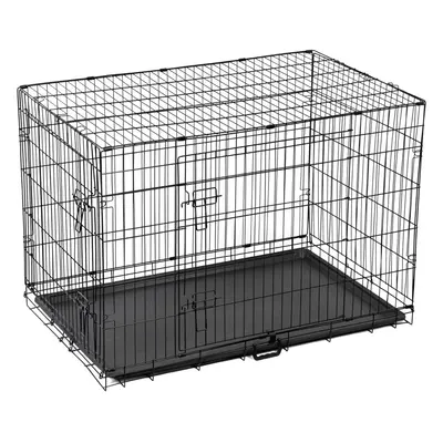 (Extra Large (42")) Dog Crate Extra Large Puppy Pet with Removal Tray & Doors Folding Cage Train