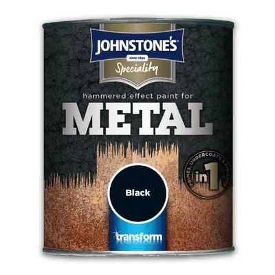 Johnstone's Hammered Effect Paint for Metal Black, 750ml